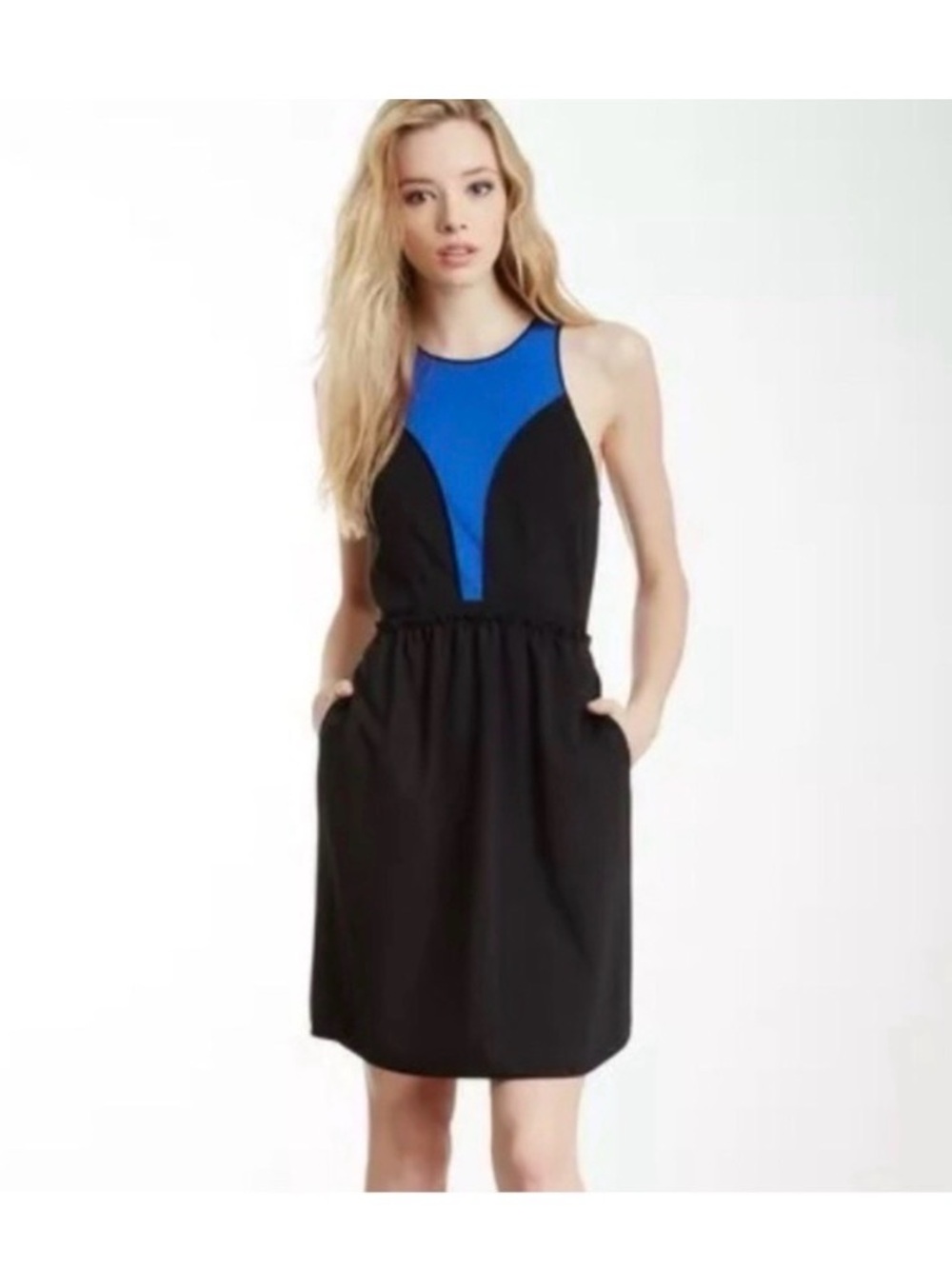 REBECCA TAYLOR Black Colorblock Dress - Picture 3 of 8